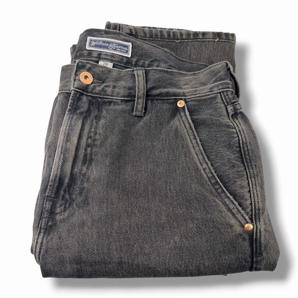 Wallace & Barnes J.Crew Slant Pocket Jean Washed Black Charcoal Size 28 Denim
